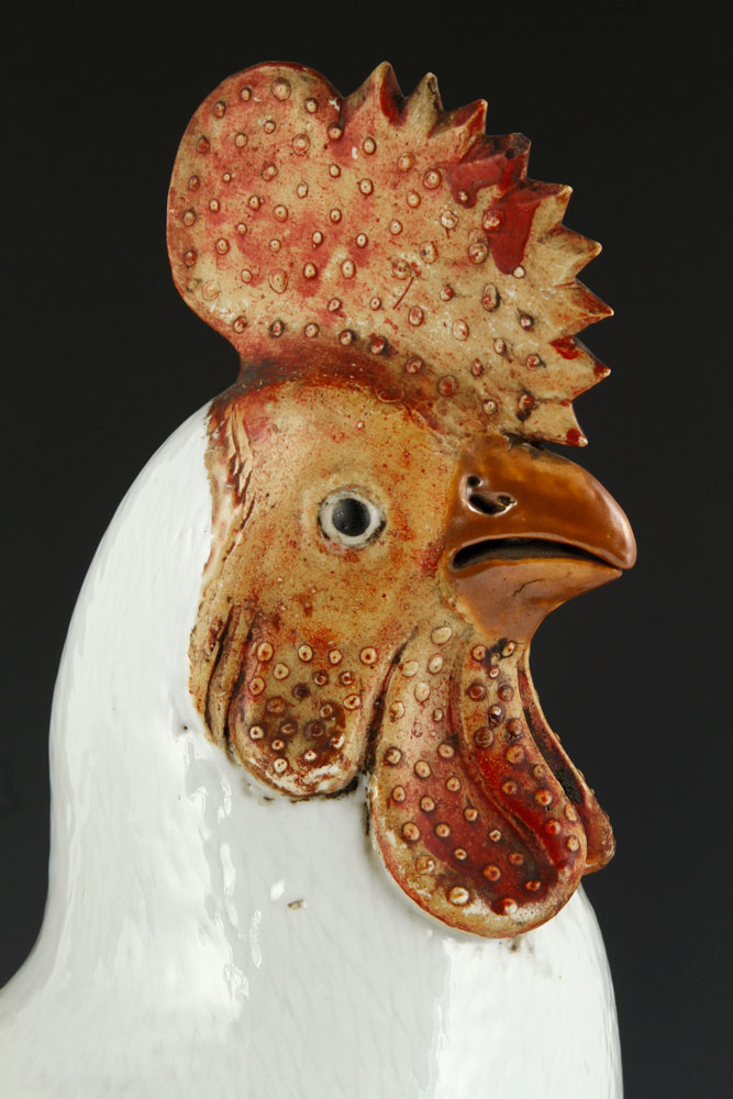 18th C. Chinese Rooster Figure of a rooster, China, 18th century, ceramic, 18 1/4" h x 11 1/2" w x 7 - Image 2 of 6