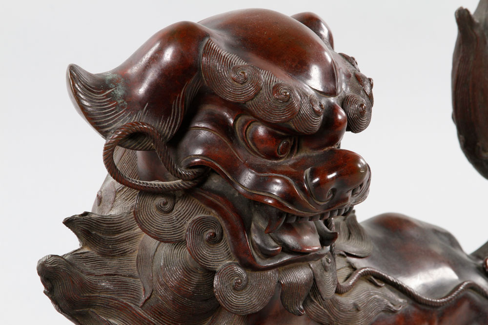 19th C. Japanese Foo Dog Foo dog figure, Japan, 19th century, bronze, comprised of four individual - Image 2 of 5