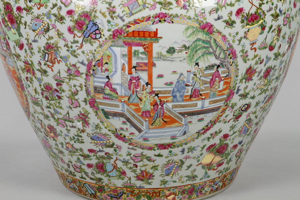 Pair of Chinese Famille Rose Fish Bowls Pair of famille rose fish bowls, China, exterior decorated - Image 10 of 22