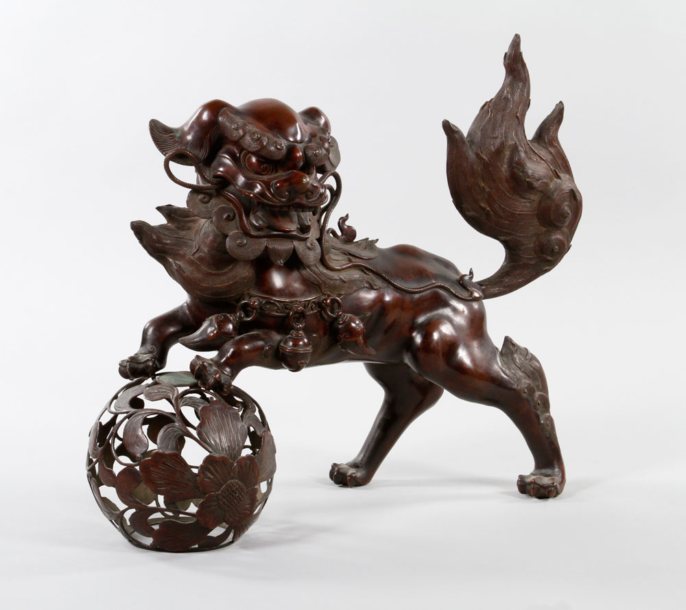 19th C. Japanese Foo Dog Foo dog figure, Japan, 19th century, bronze, comprised of four individual