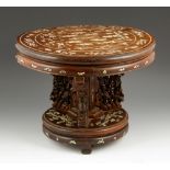 19th C. Chinese Miniature Table Miniature table, China, late 19th century, rosewood, with inlaid