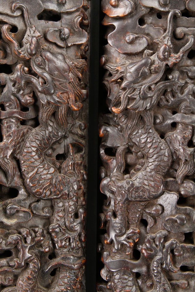 18th/19th C. Chinese Carved Panels Pair of carved panels, China, late 18th or early 19th century, - Image 9 of 15