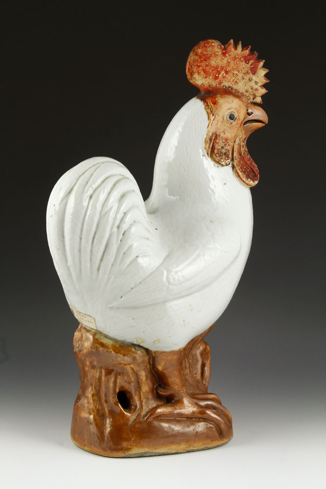 18th C. Chinese Rooster Figure of a rooster, China, 18th century, ceramic, 18 1/4" h x 11 1/2" w x 7 - Image 3 of 6