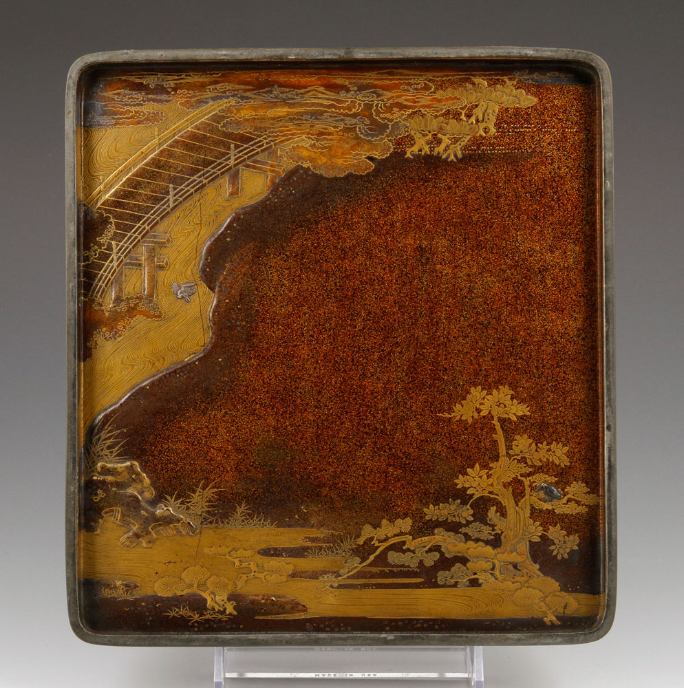 19th C. Scholar's Writing box Scholar's writing box, Japan, 19th century, lacquered wood, 1 3/4" h x - Image 9 of 12