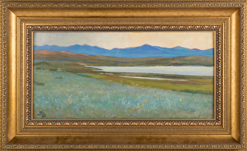 Pyatkin Dmitri Ivanovich (Russian, 1921-1990) Lake. Khakassia. 1966 Cardboard (double), oil 25,5 x - Image 2 of 3