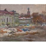 Khoroshi Eduard Ilich (Russian, b.1931) Trubnaya Square. Sketch to the picture "Winter on the