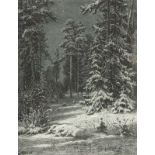 Shishkin Ivan Ivanovich (Russian, 1832-1898) Winter moonlit night  1876-1892 Paper, etching 29 x