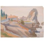 Akselrod Meer Moiseevich (Russian, 1902-1970) Gurzuf. The rock. 1947 Paper, gouache 39 x 54,6 cm