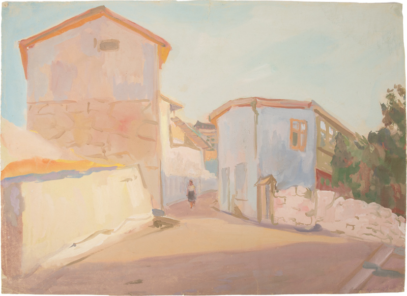 Akselrod Meer Moiseevich (Russian, 1902-1970) Street in Gurzuf 1947 Paper, gouache 41,8 x 58,5 cm