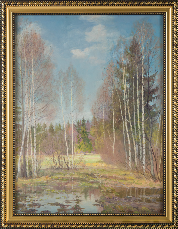 Kirikov Vasili Osipovich (Russian, 1900-1978) Autumn. Birches. 1965 Cardboard, oil 37,1 x 28 cm - Image 2 of 2