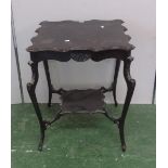 Late Victorian Centre Table on cranked cabriole style supports, raised under tier, wavy edged top