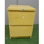 Blonde Wood Effect 2 Drawer Bedside Cabinet