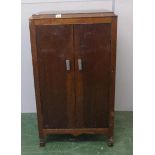 Oak Record Storage Cabinet, internal shelf with divisions