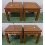 4 Chinese Hardwood Lamp Tables, approx. 13 3/4" x 13 3/4" x 13 3/4" H, (4)