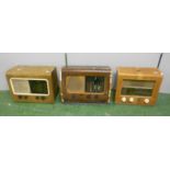 Bush Table Top Radio LW/MW/FM & 2 Pye Radios in wooden cases (3)