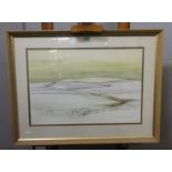 Large F/g Watercolour Cheviots In Winter by Alan Turner dated 1981