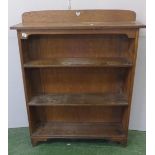 Set Oak Open Bookshelves with raised upstand pierced with heart motif, adjustable shelves