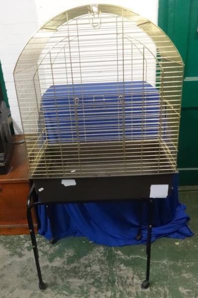 Dome Topped Bird Cage on stand with castors