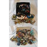 Costume Jewellery, ropes of beads, bangles, earrings & necklaces