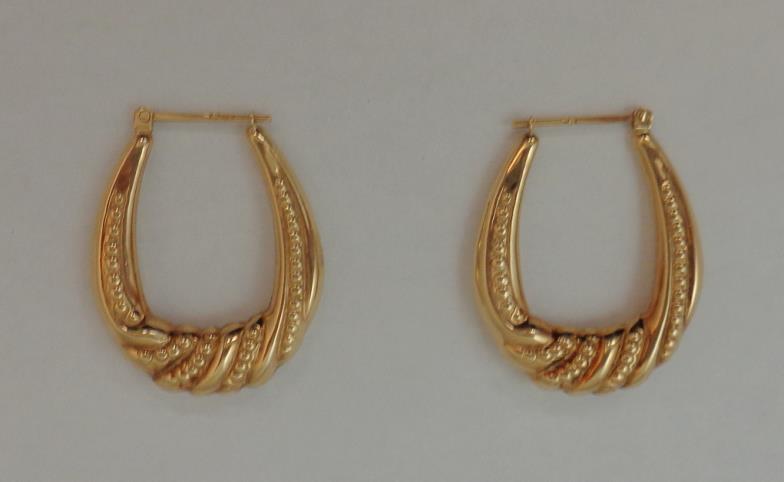 Pair 9ct Gold Hoop Earrings