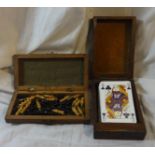 Wooden Travel Chess Set, Folding Crib Board & Pack Cards