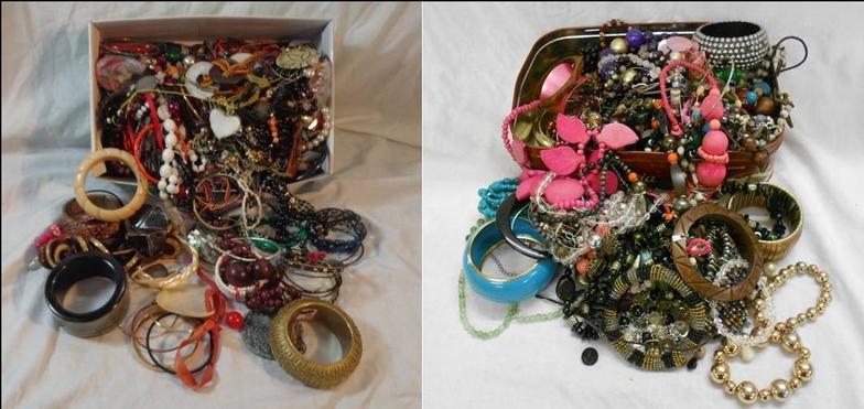 Costume Jewellery, ropes of beads, mainly odd earrings, some pairs & necklaces, bangles etc. - Image 3 of 3