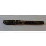 Conway Stewart Dinkie Brown Marbled Fountain Pen with 14k gold nib