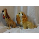 2 Wade Blow Up Style Figures: Lady approx. 4 1/4" H & Scamp approx. 5 1/4" H (2)