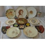 C19th & Later Porcelain Plates, painted by Frederic Nathaniel Sutton, scalloped dishes with