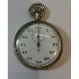 Nickel Plated Early C20th Stopwatch with knurled top winder