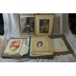 Loose Prints, Etchings & Engravings, some sketches inc. Ullswater, Dutch Bridge etc. (3 Folders)