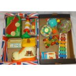 Fischer Price Toy Pull-Along Turtle, Roly Poly Chime Ball, Glockenspiel, radio playing Teddy bears