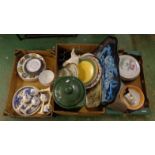 Green Pottery Bread Crock, pottery plates inc. Denby, Ivyhill Collections Welcome Home, blue & white