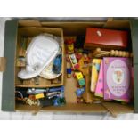 Childrens Wooden Toys inc. Thomas The Tank Engine Cart, cars, books, building blocks etc. (1 Box)