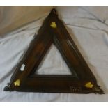 Triangular Shaped Cribbage Board with brass pins & brass inset horse decoration