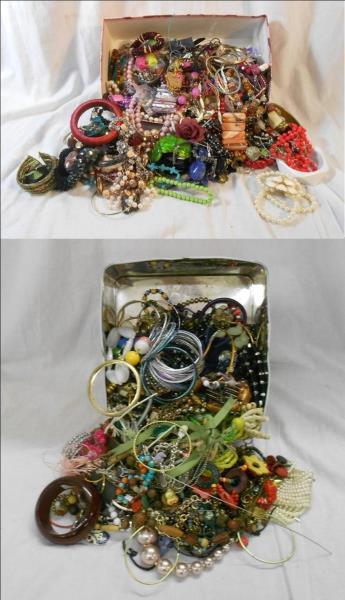 Costume Jewellery, ropes of beads, bangles, earrings & necklaces