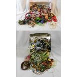 Costume Jewellery, ropes of beads, bangles, earrings & necklaces