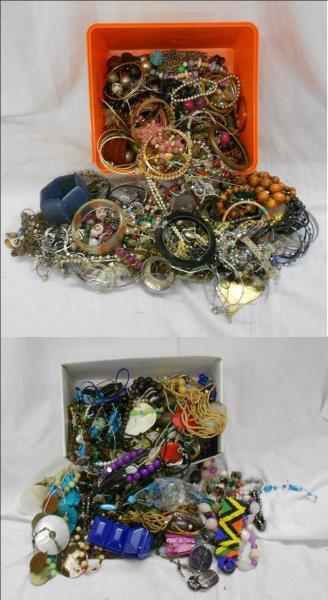 Costume Jewellery, ropes of beads, bangles, earrings & necklaces