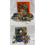 Costume Jewellery, ropes of beads, bangles, earrings & necklaces