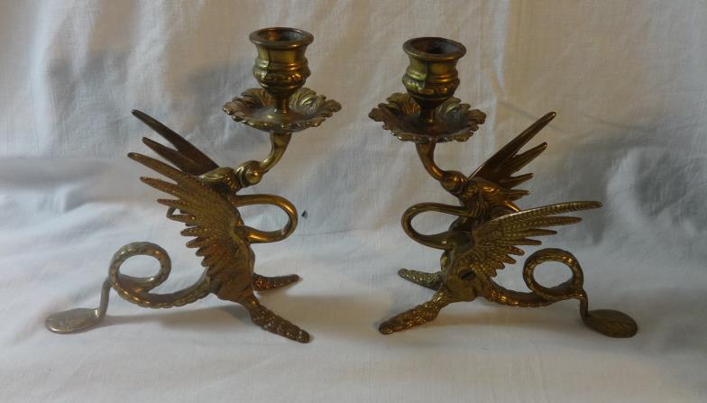 Pair Griffin Candlesticks