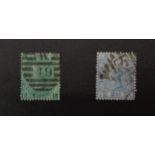 Stamps: GB Queen Victoria SG117 plate 4 & SG157 plate 22