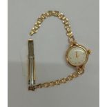 9ct Gold Ladies Wristwatch with rolled gold bracelet