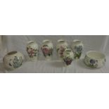 Portmeirion Botanical Garden Vases, baluster shaped, squat & bowl (7)