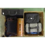 Camera Equipment inc. carrying cases, bags, attache case, magazine holders etc. (2 Boxes)