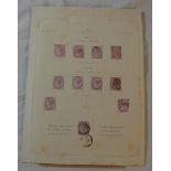 Stamps: GB 14. & 16. Printings Queen Victoria (Album Leaves)