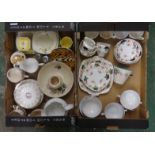 Retro Teacups & Saucers inc. floral decorated, tint n print, tea plates, cake plates, jug etc. (2