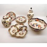 A mixed lot Masons Mandalay tableware comprising large round bowl, seven assorted plates, three-