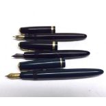 A Mixed Lot comprising:  three vintage Parker Duofold Fountain Pens, the largest approx. 5.5” long