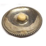 A Victorian Silver Circular Dish with gadrooned rim and inset turned Ivory centre, 6” diameter,