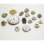 Packet containing assorted pocket watch and wristwatch movements approximately 16 in total